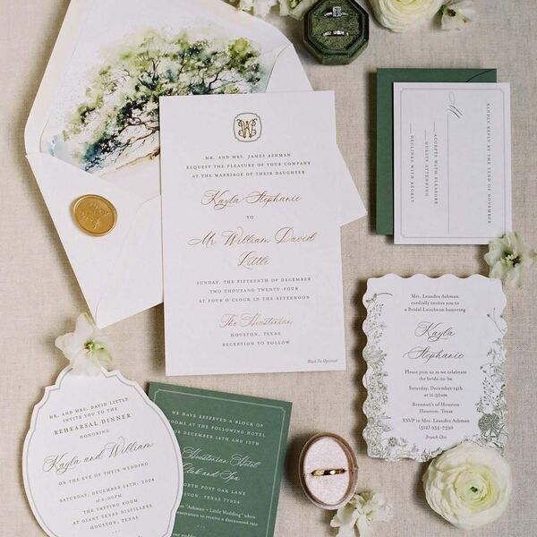 Story time!! @kayla__little & @williamdlittle were so excited to get married that we planned their entire wedding in a little less than 3 months!! When we met with Michael at @anticipateinvitations and told him our timeline, he jumped on board and helped bring these dreamy invitations to life in record time!! I’m forever grateful for his wicked fast creativity so that guests were able to receive these beauties in time!! 💌